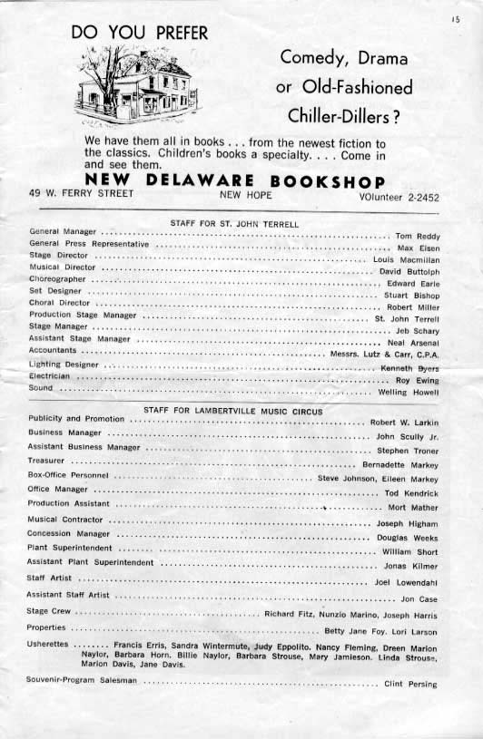'Destry Rides Again' 1961 playbill, page 15