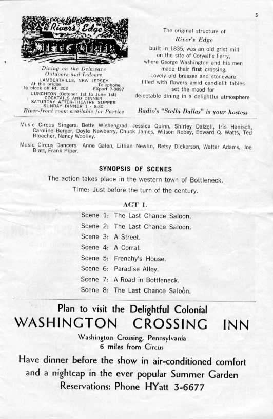 'Destry Rides Again' 1961 playbill, page 5