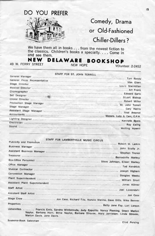 'The King and I' 1961 playbill, page 15