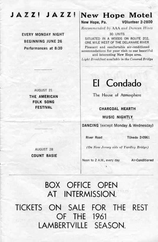 'Pal Joey' 1961 playbill, page 13