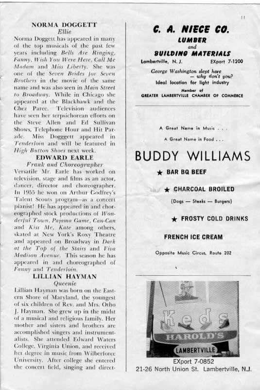 'Show Boat' 1961 playbill, page 11