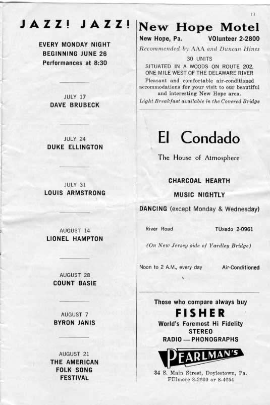 'Show Boat' 1961 playbill, page 13