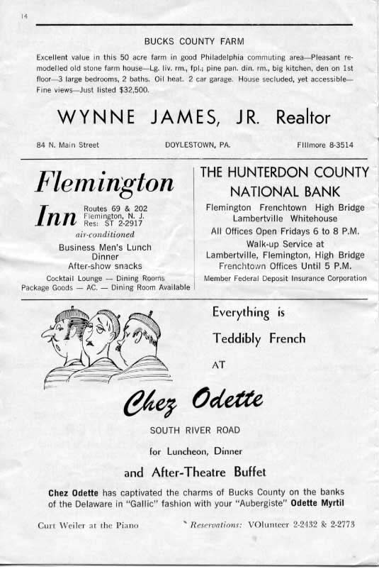 'Show Boat' 1961 playbill, page 14
