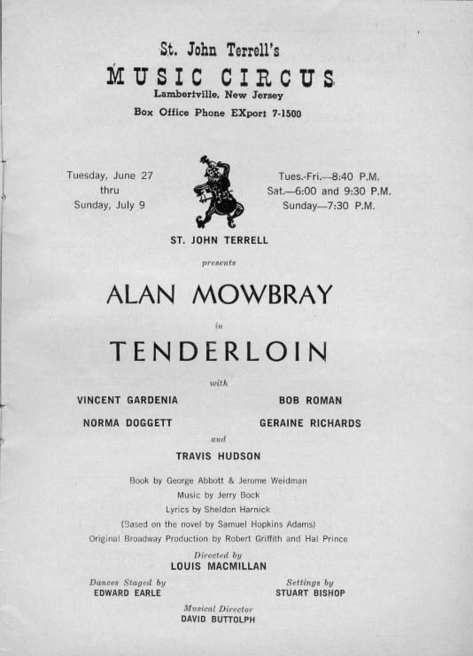 'Tenderloin' 1961 playbill, page 3