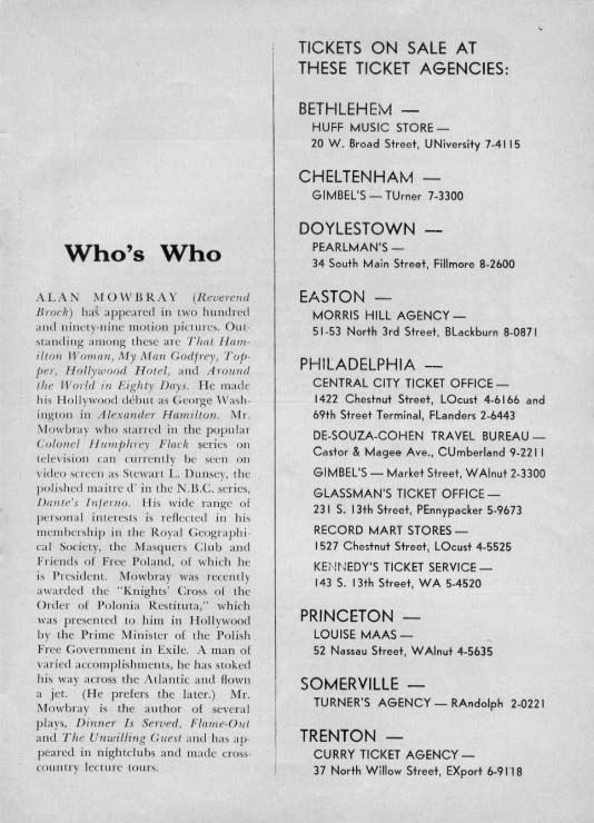 'Tenderloin' 1961 playbill, page 9