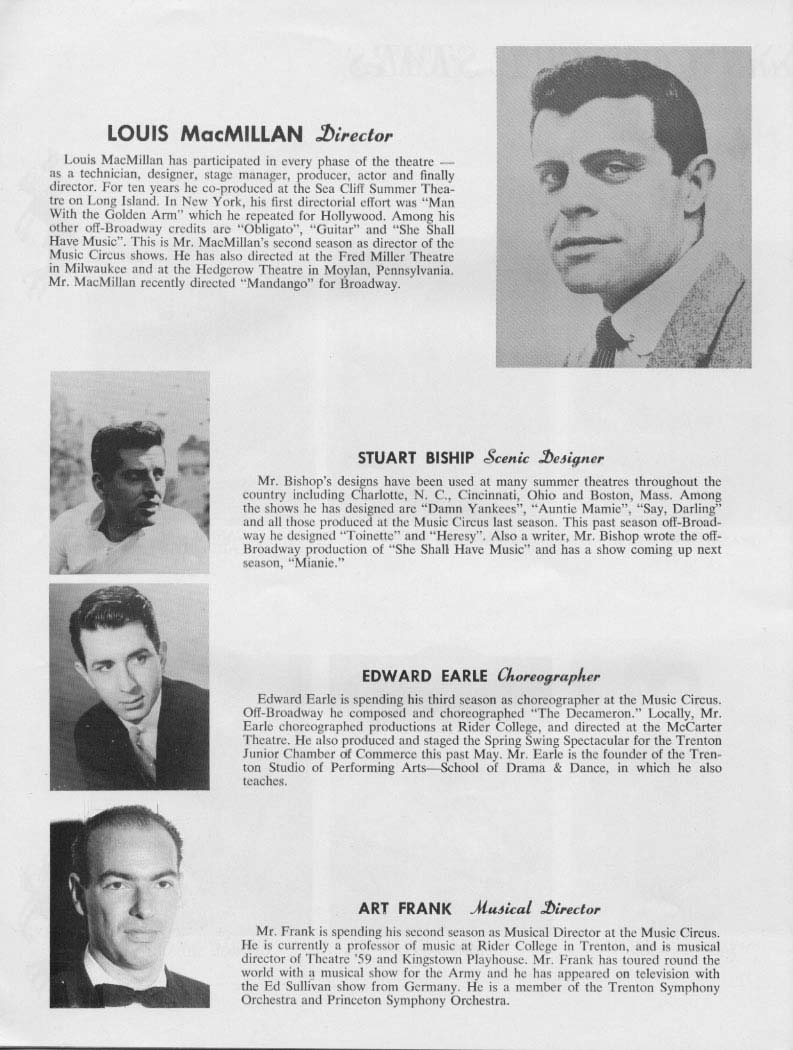 1962 Music Circus Season Souvenir Program, page 18