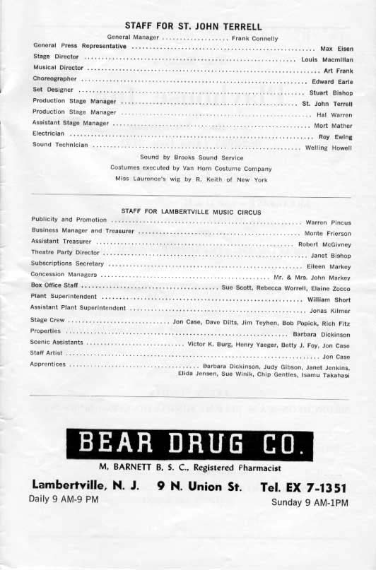 'Bye, Bye Birdie' 1962 playbill, page 15