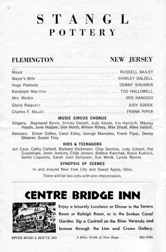 'Bye, Bye Birdie' 1962 playbill, page 6