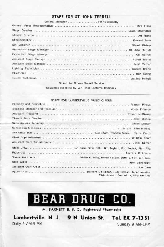 'The Chocolate Soldier' 1962 playbill, page 15