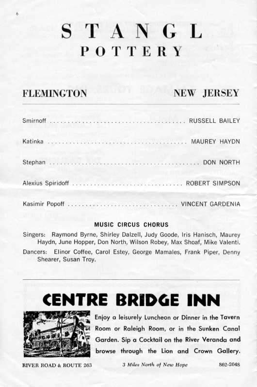 'The Chocolate Soldier' 1962 playbill, page 6