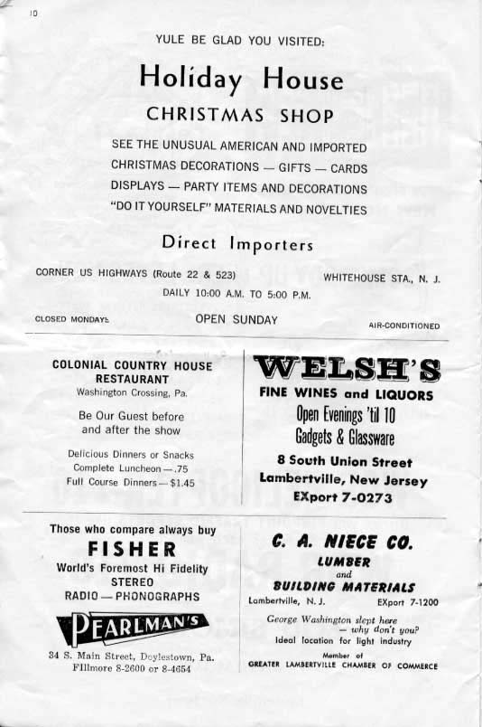 'Fiorello!' 1962 playbill, page 10