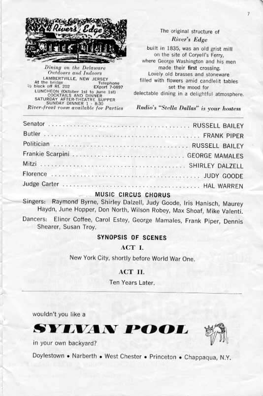 'Fiorello!' 1962 playbill, page 7
