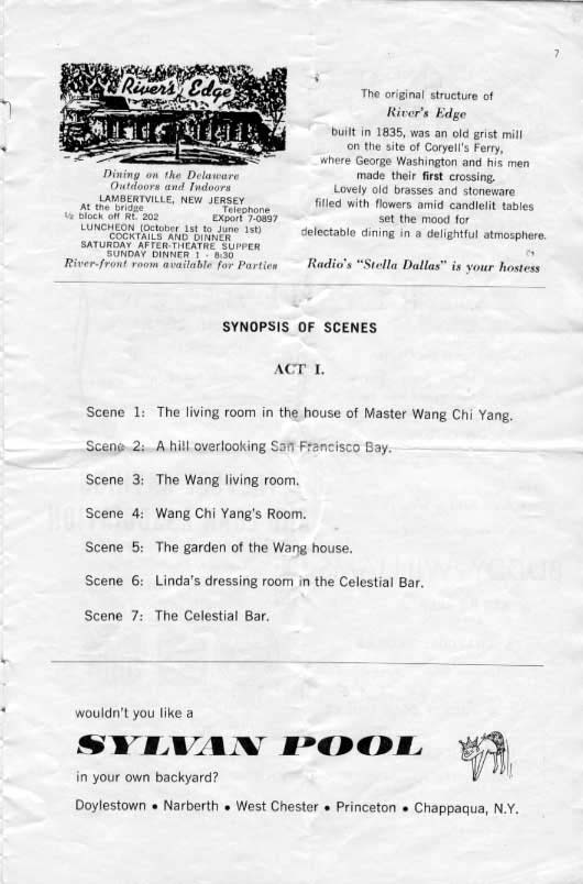 'Flower Drum Song' 1962 playbill, page 7