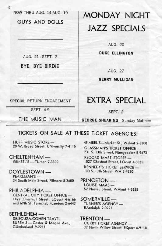 'Guys and Dolls' 1962 playbill, page12 