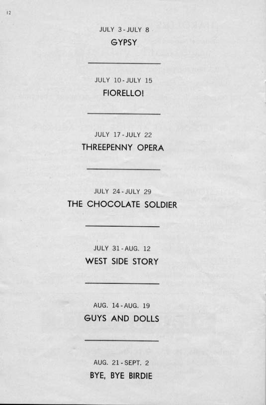 'Gypsy' 1962 playbill, page12 