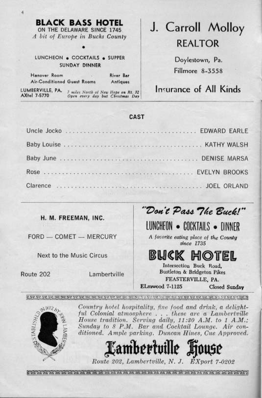 'Gypsy' 1962 playbill, page 4