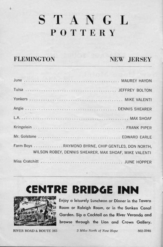 'Gypsy' 1962 playbill, page 6