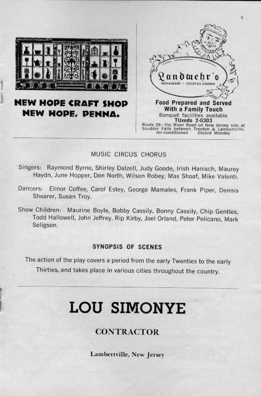 'Gypsy' 1962 playbill, page 9