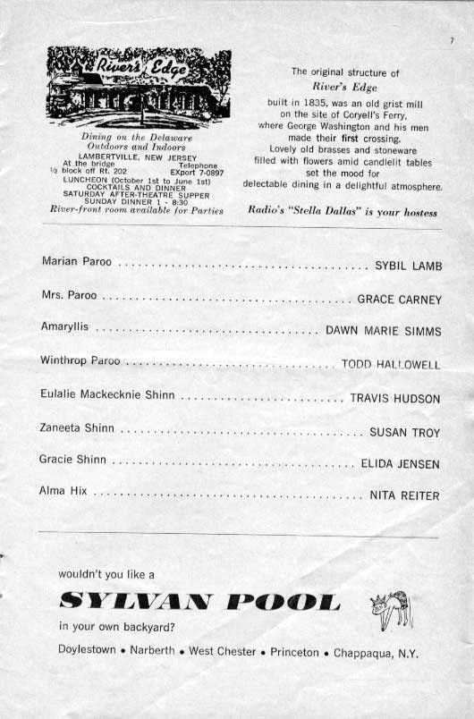 'The Music Man' 1962 playbill, page 7