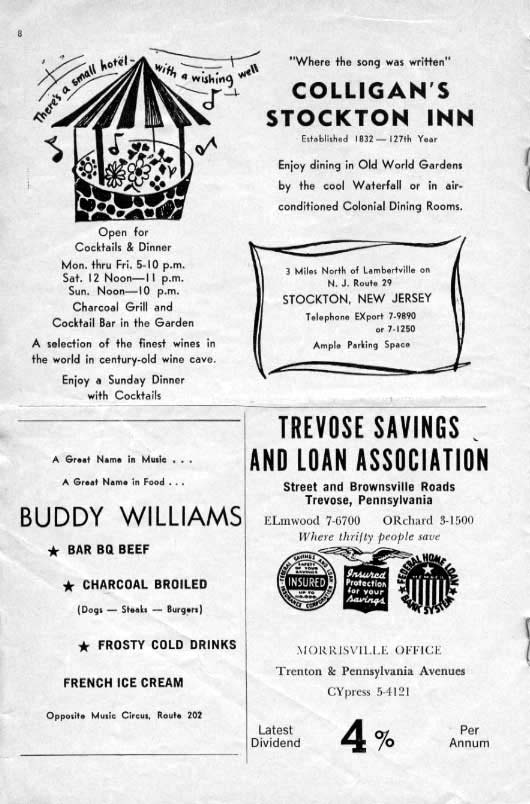 'The Music Man' 1962 playbill, page 8