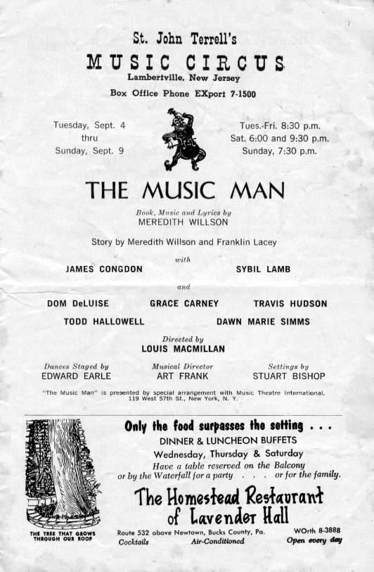 'The Music Man' 1962 playbill, page 3