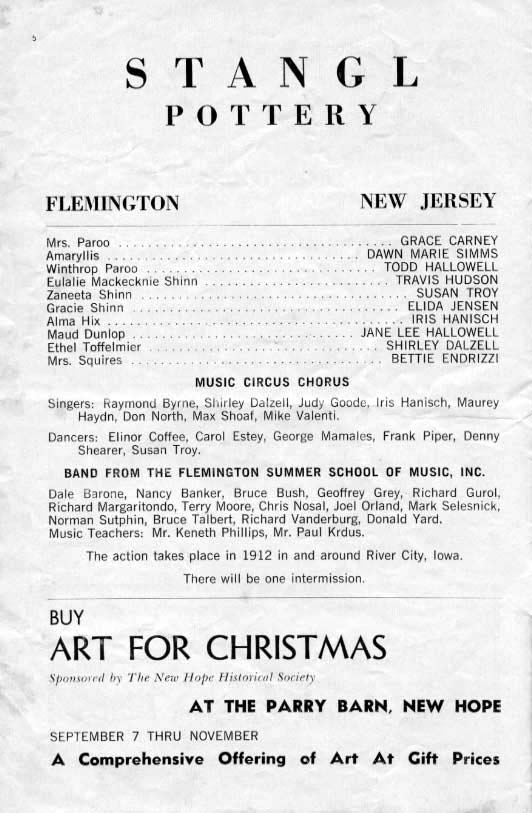 'The Music Man' 1962 playbill, page 6