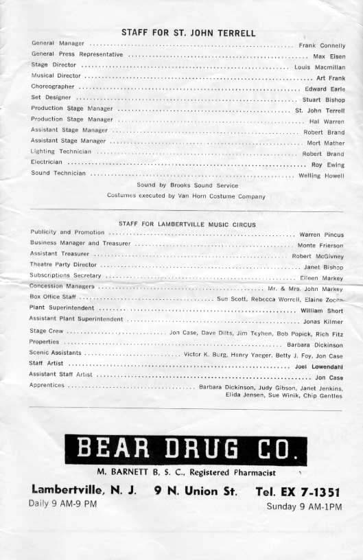 'The Threepenny Opera' 1962 playbill, page 15