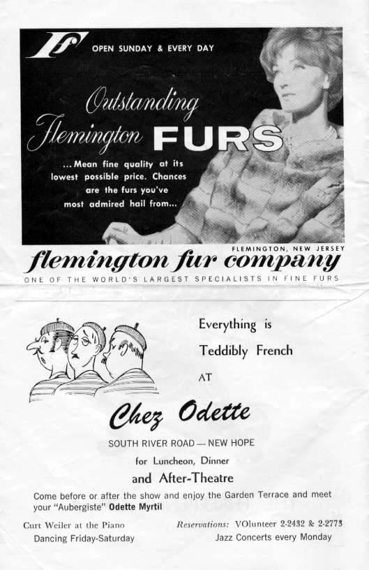 'The Threepenny Opera' 1962 playbill, page 2