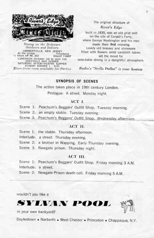 'The Threepenny Opera' 1962 playbill, page 7