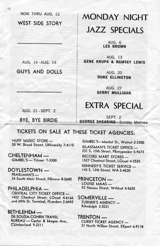 'West Side Story' 1962 playbill, page12 