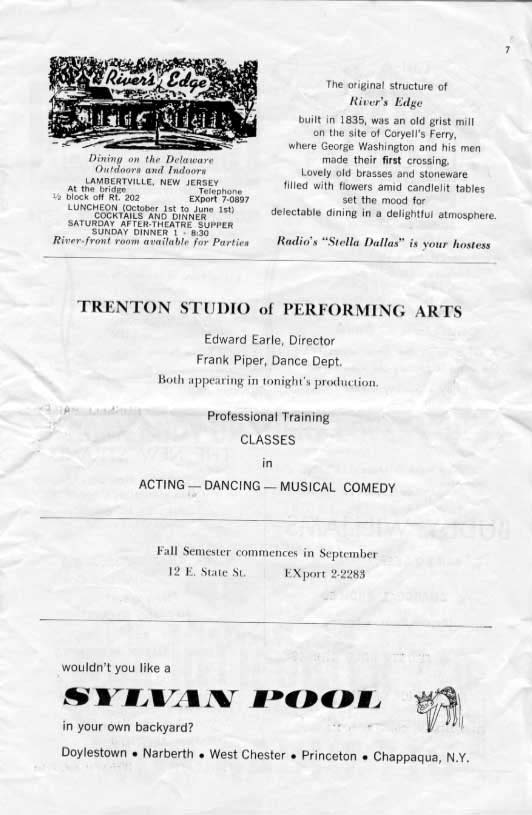 'West Side Story' 1962 playbill, page 7