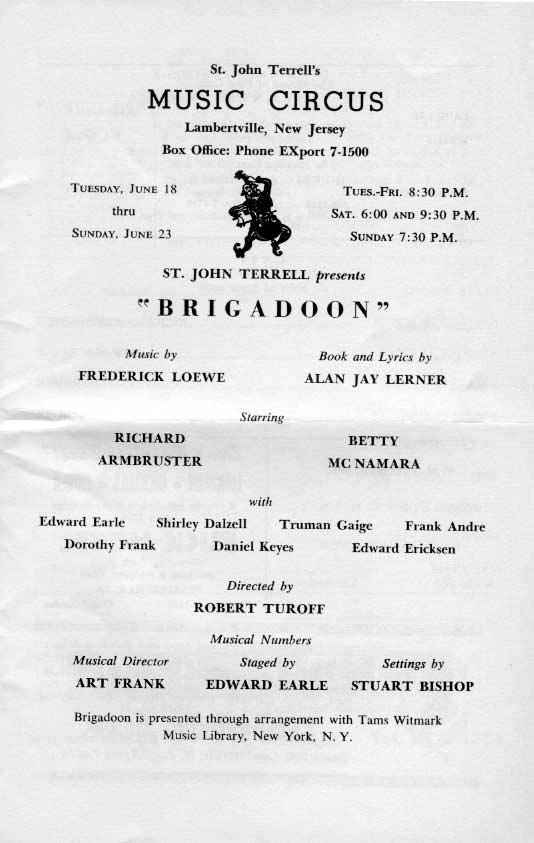 'Brigadoon' 1963 playbill, page 3