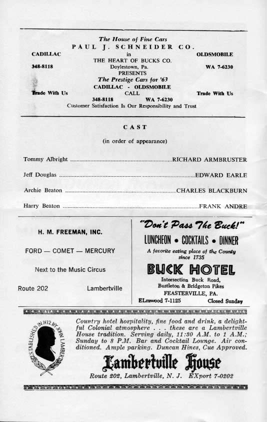 'Brigadoon' 1963 playbill, page 4