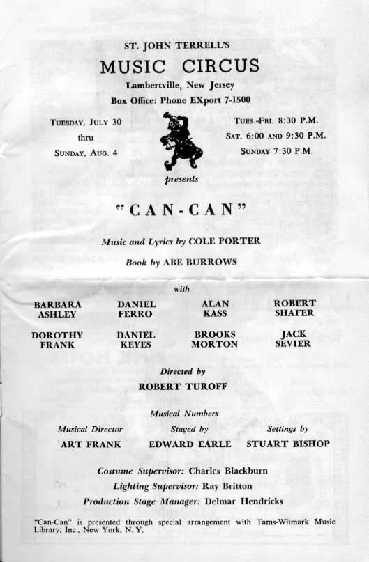 'Can-Can' 1963 playbill, page 3