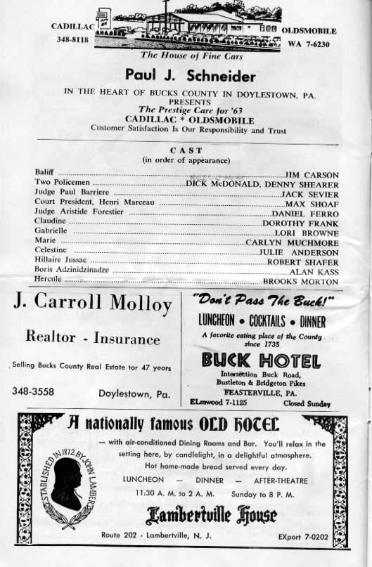'Can-Can' 1963 playbill, page 4
