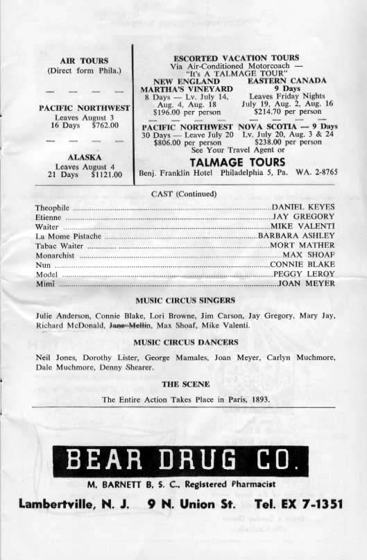 'Can-Can' 1963 playbill, page 5