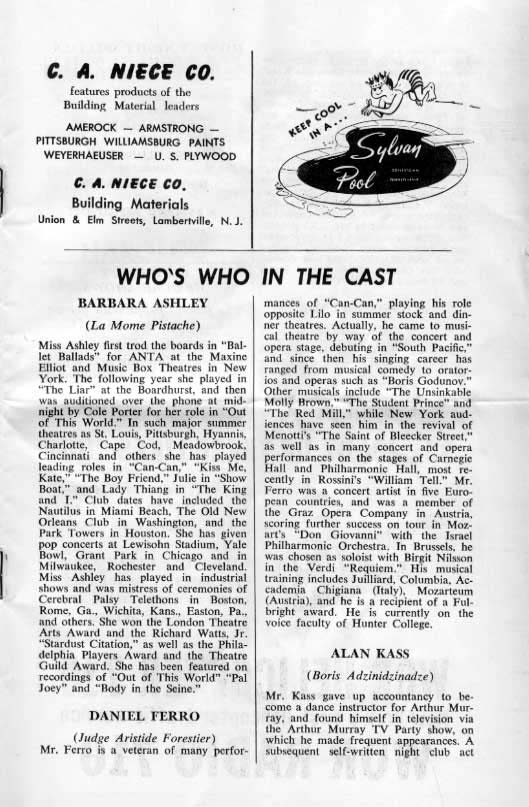 'Can-Can' 1963 playbill, page 9