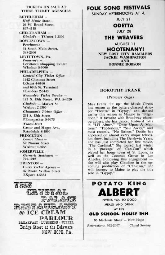 'Carnival' 1963 playbill, page 14