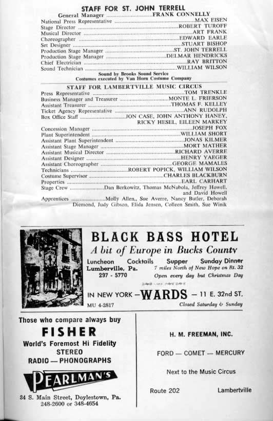 'Carnival' 1963 playbill, page 15