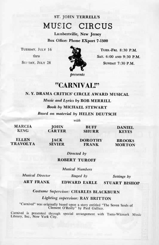 'Carnival' 1963 playbill, page 3