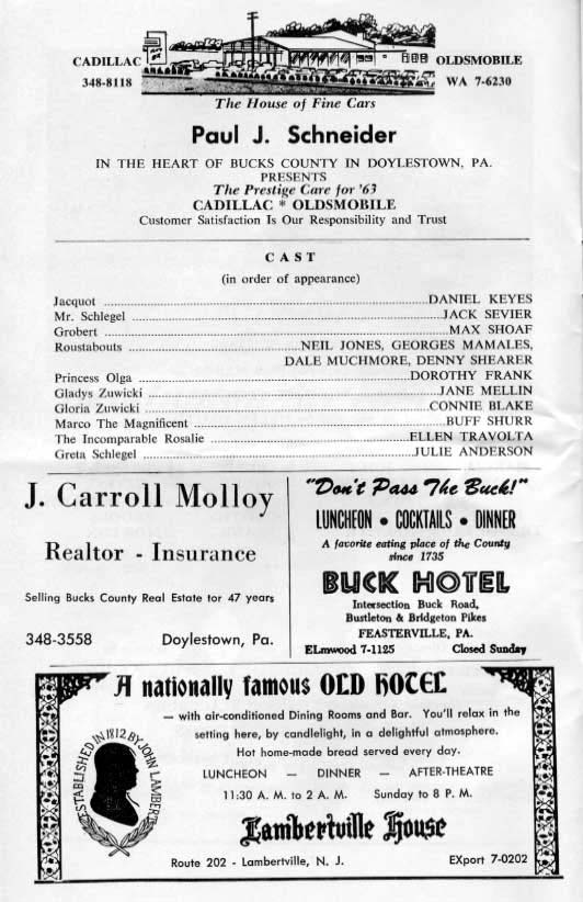 'Carnival' 1963 playbill, page 4