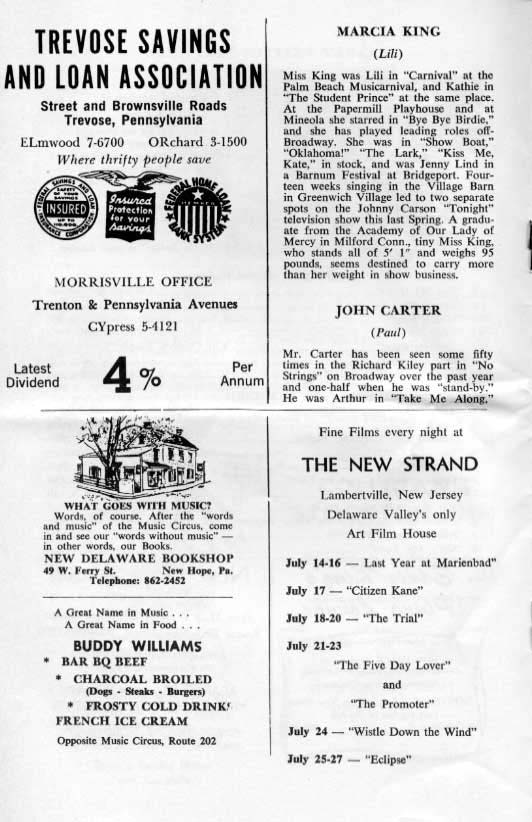 'Carnival' 1963 playbill, page 8
