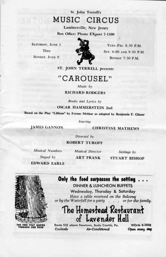 'Carousel' 1963 playbill, page 3