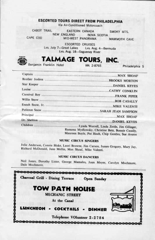 'Carousel' 1963 playbill, page 5