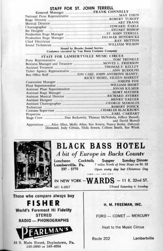 'Irma La Douce' 1963 playbill, page 15