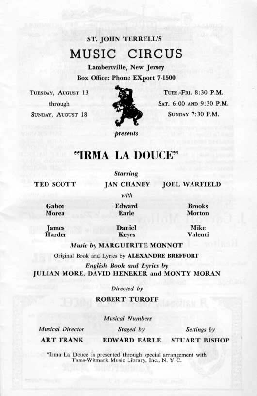 'Irma La Douce' 1963 playbill, page 3