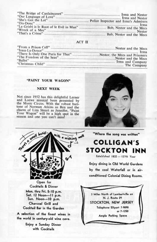 'Irma La Douce' 1963 playbill, page 6