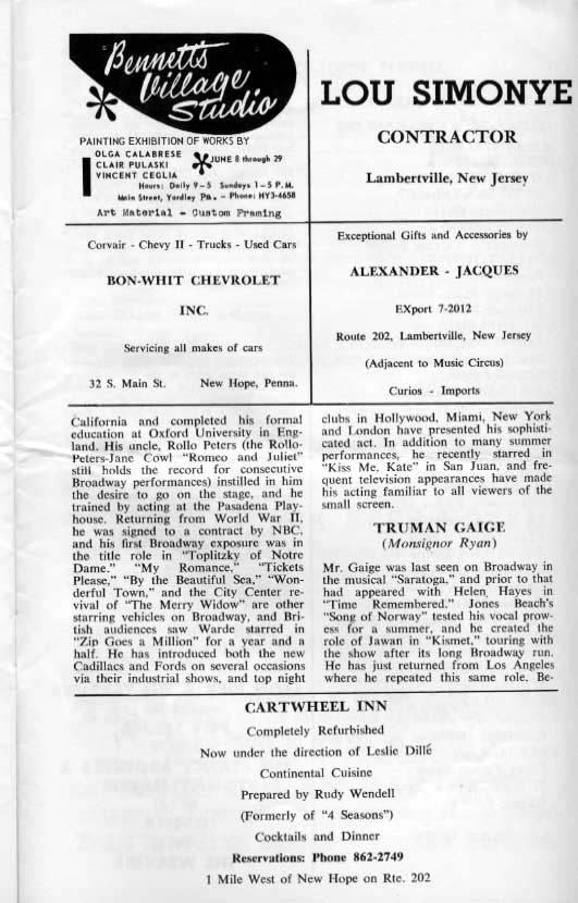 'The Unsinkable Molly Brownl' 1963 playbill, page 13