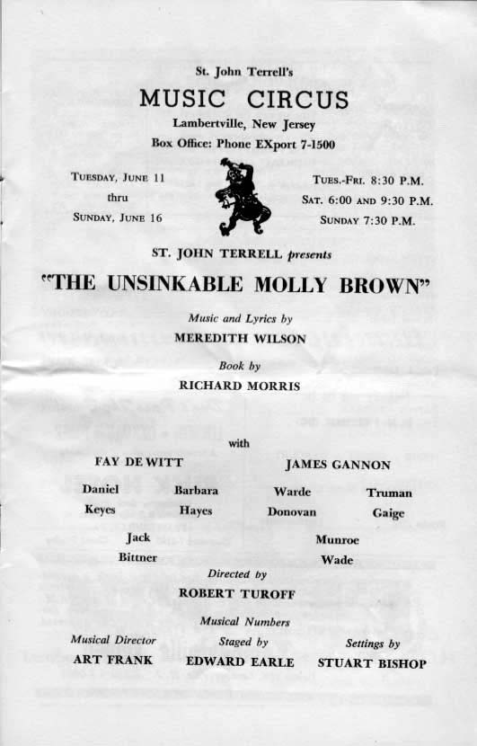 'The Unsinkable Molly Brownl' 1963 playbill, page 3
