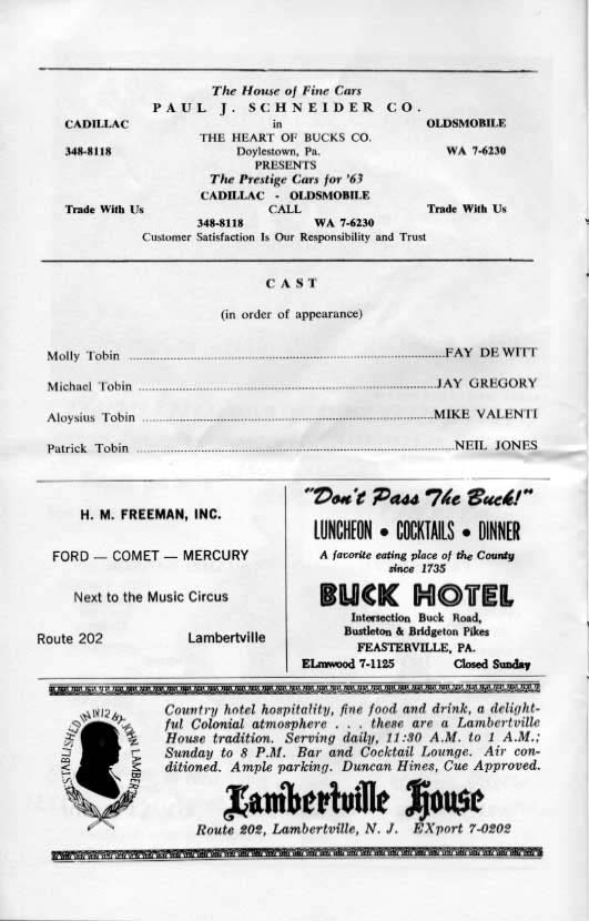 'The Unsinkable Molly Brownl' 1963 playbill, page 4